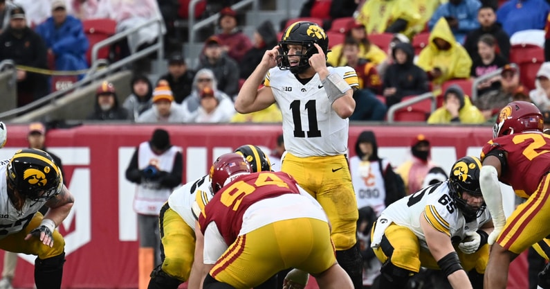 The Hawkeyes fell to USC on Saturday afteroon in Los Angeles. (Photo by Dennis Scheidt)
