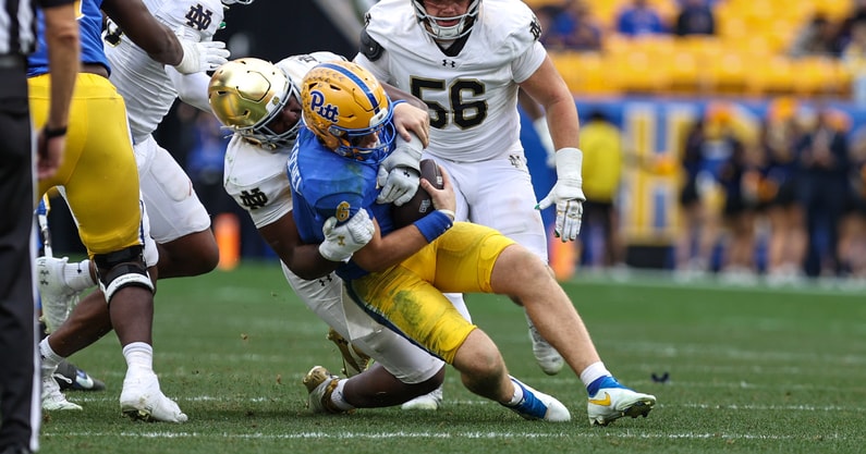 Notre Dame DT Jason Onye Pitt Mason Heintschel
