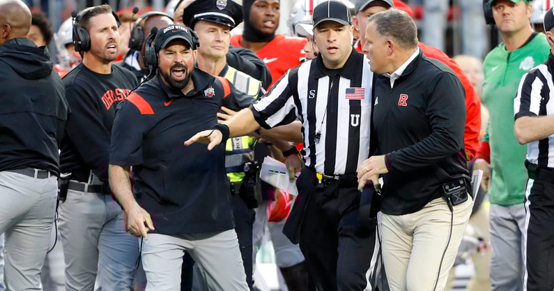 Rutgers Football HC Greg Schiano and Ryan Day