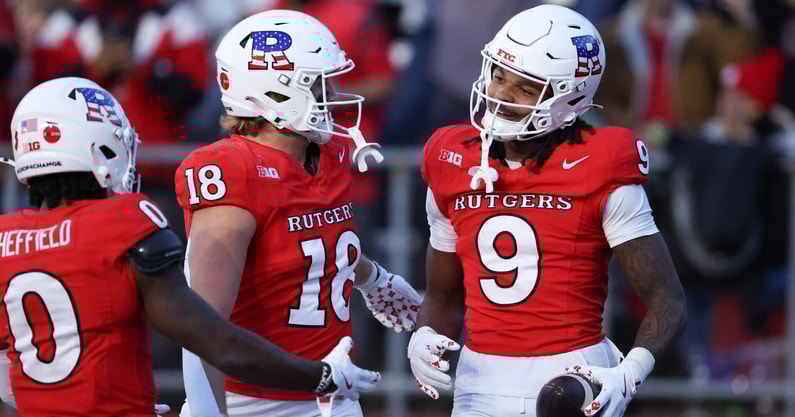 Rutgers Football wide receiver Ian Strong and TE Colin Weber versus Maryland 2025
