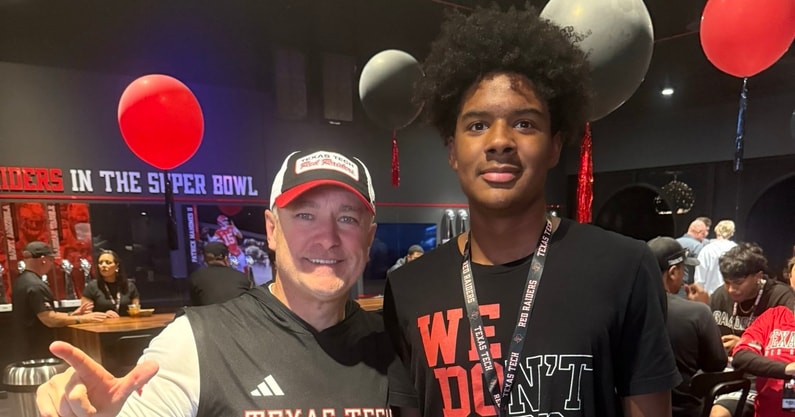 2029 QB Ty Snell with Texas Tech head coach Joey McGuire
