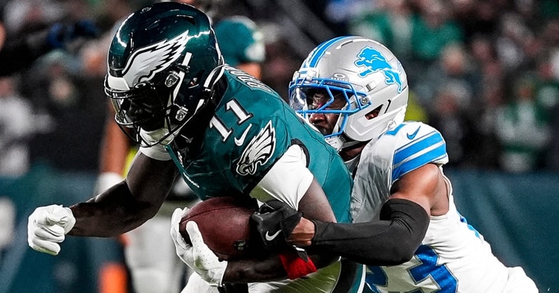 Lions DB Rock Ya-Sin, Eagles WR AJ Brown