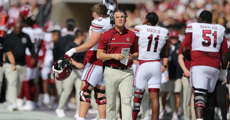 South Carolina head coach Shane Beamer at Texas A&M (Photo: CJ Driggesr | GamecockCentral.com)