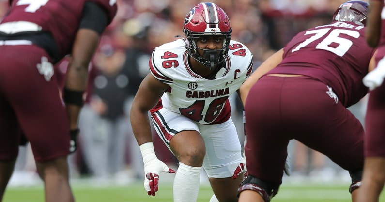 South Carolina EDGE Bryan Thomas Jr. against Texas A&M. Photo by: CJ Driggers | GamecockCentral