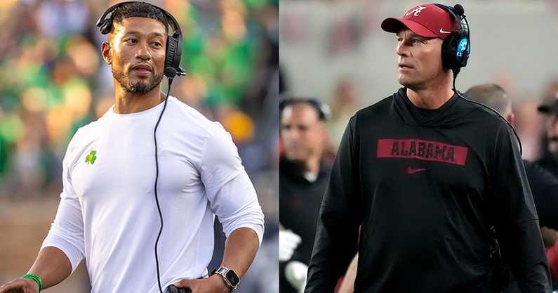 Notre Dame HC Marcus Freeman, Alabama HC Kalen DeBoer