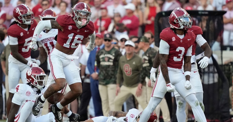 Alabama DBs Red Morgan and Keon Sabb