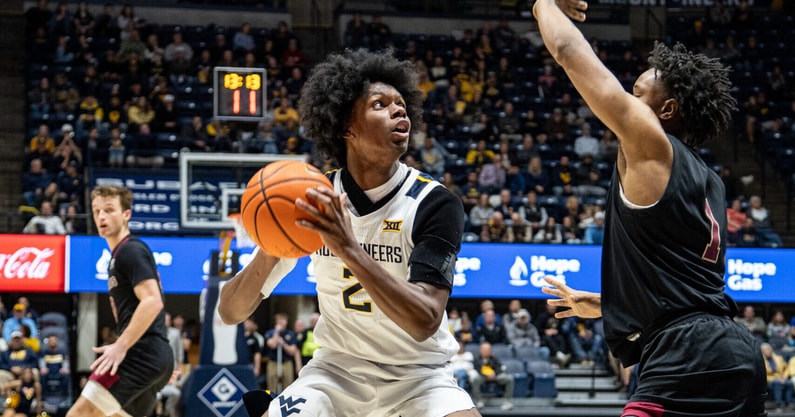 West Virginia freshman guard Amir Jenkins