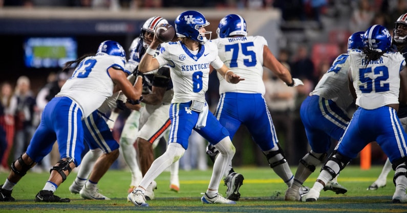 The Kentucky offensive line buys Cutter Boley time at Auburn, via Jake Crandall: Advertiser : USA TODAY NETWORK via Imagn Images