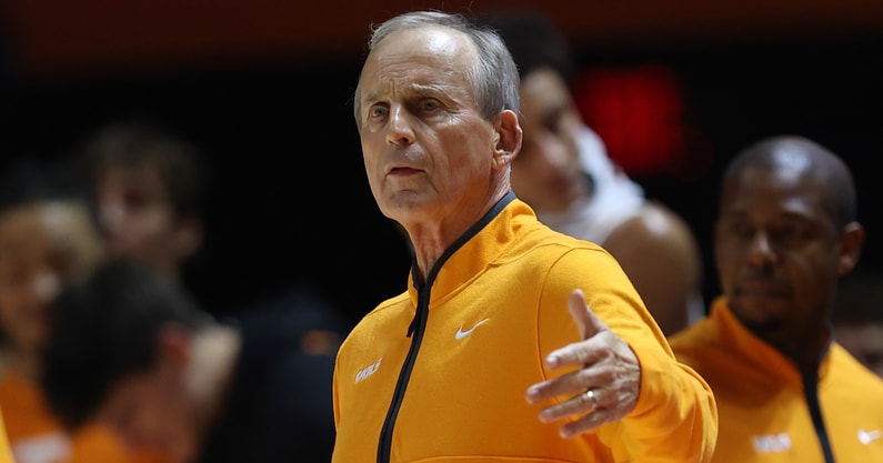 Nov 20, 2025; Knoxville, Tennessee, USA;  Tennessee Volunteers head coach Rick Barnes during the first half against the Tennessee State Tigers at Thompson-Boling Arena at Food City Center. Mandatory Credit: Randy Sartin-Imagn Images