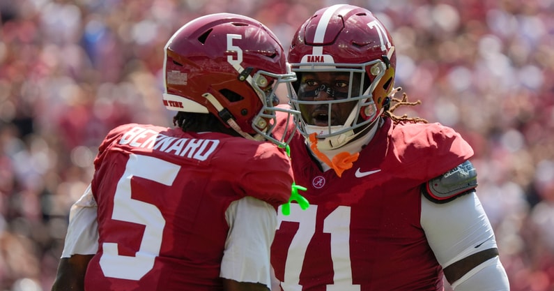 Alabama WR Germie Bernard and Kam Dewberry
