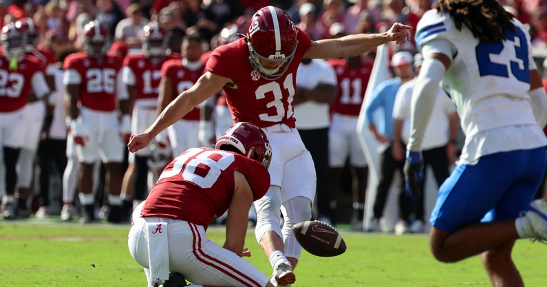 Alabama kicker Conor Talty