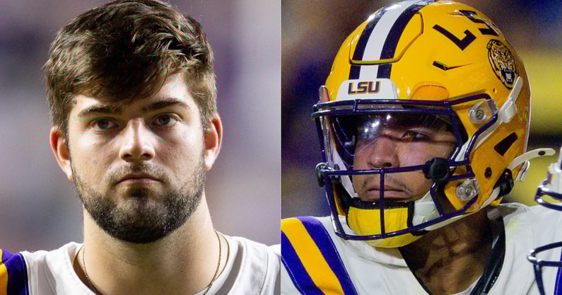 LSU QBs Garrett Nussmeier, Michael Van Buren