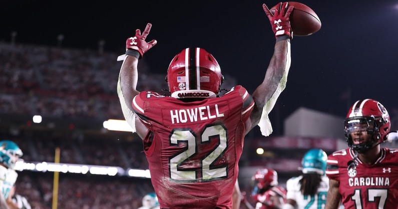 South Carolina RB Jawarn Howell celebrates against Coastal (Photo: CJ Driggers | GamecockCentral.com)