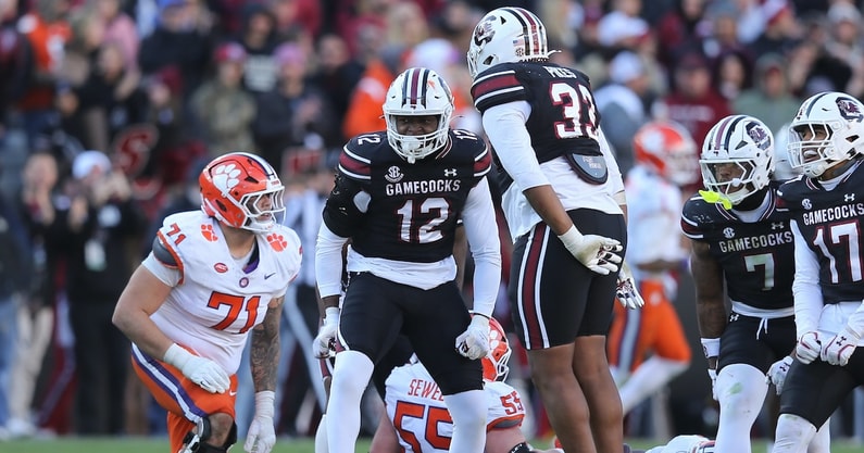 South Carolina's JT Geer and Troy Pikes celebrate (Photo: CJ Driggers | GamecockCentral.com)