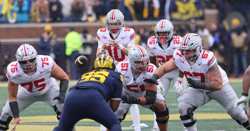 Ohio State offensive line by Birm -- Lettermen Row