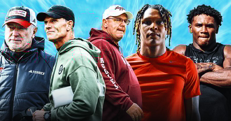 Joey McGuire, Brent Venables, Mike Elko, John Meredith and Kemon Spell