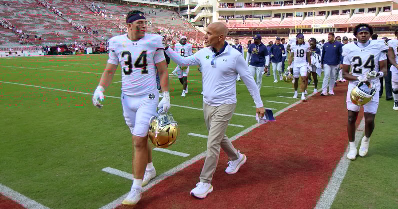 Notre Dame AD Pete Bevacqua Drayk Bowen College Football Playoff Arkansas