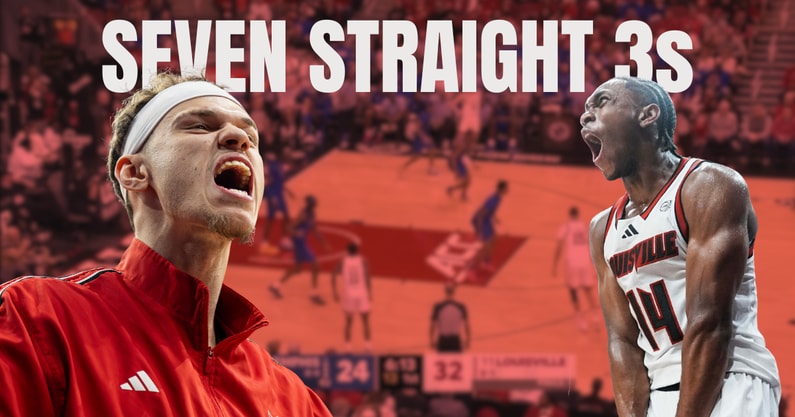 Adrian Wooley, Kasean Pryor, Louisville hits seven straight 3s vs Memphis (Cardinal Sports Film Session // William McDermott // © Jeff Faughender/Courier Journal / USA TODAY NETWORK via Imagn Images)