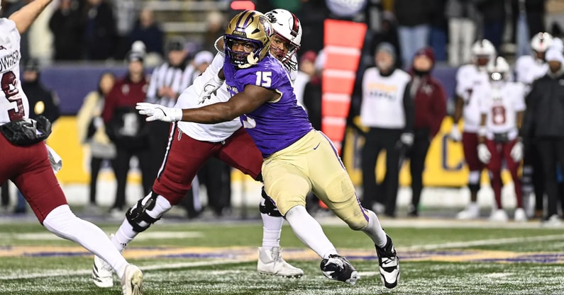 James Madison edge rusher Sahir West (Credit: Courtesy of James Madison Athletics)
