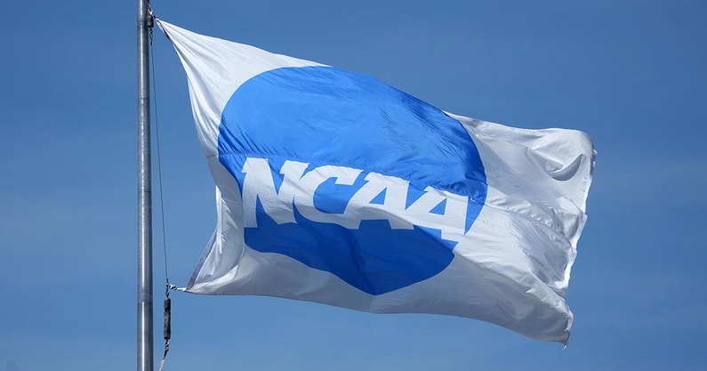 NCAA logo on a flag