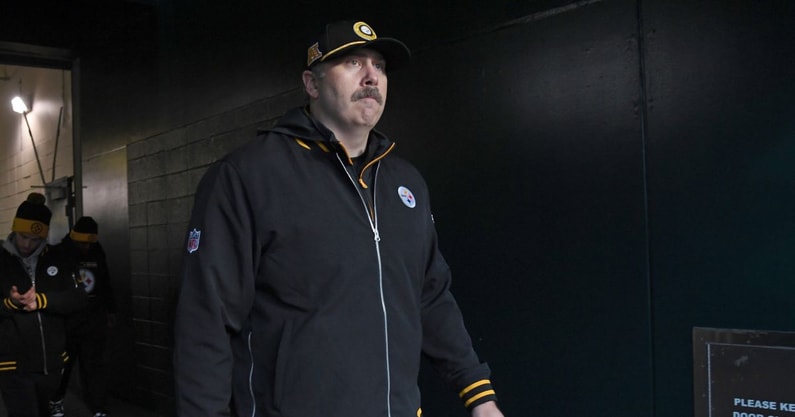 Dec 15, 2024; Philadelphia, Pennsylvania, USA; Pittsburgh Steelers offensive coordinator Arthur Smith in the tunnel against the Philadelphia Eagles at Lincoln Financial Field. Mandatory Credit: Eric Hartline-Imagn Images