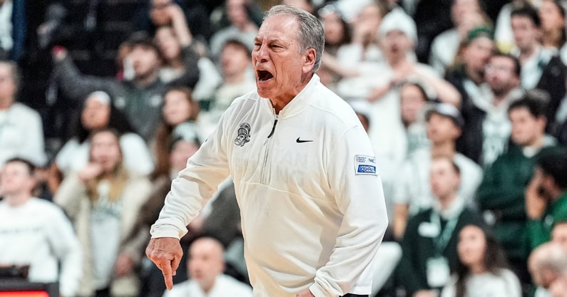 Michigan State head coach Tom Izzo reacts to a play against Michigan during the second half at Breslin Center in East Lansing on Friday, Jan. 30, 2026. - Junfu Han, USA TODAY Sports