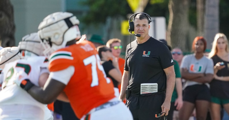 Miami Hurricanes coach Mario Cristobal Spring Game