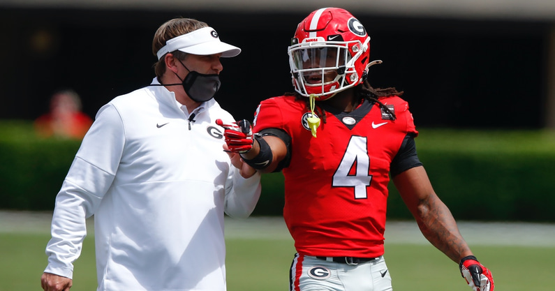 why-georgia-bulldogs-head-coach-kirby-smart-feels-that-running-back-zamir-white-james-cook-are-at-launch-point