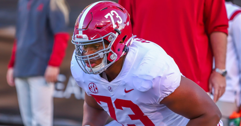 Evan Neal on Alabama's offensive line play, making statement ...
