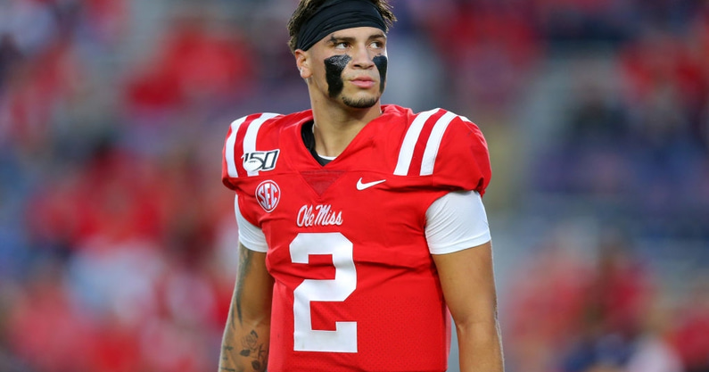 Ole Miss quarterback Matt Corral returns to sideline during Sugar Bowl