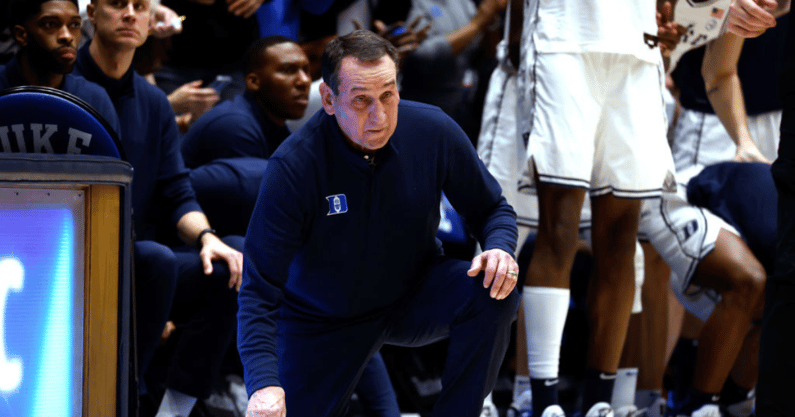 Coach K leaves game at halftime following being attended to ...