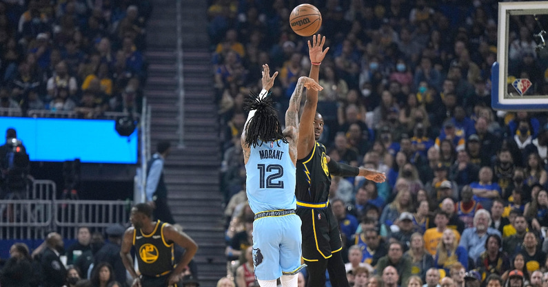 WATCH: Ja Morant drills spectacular half court shot at end of first