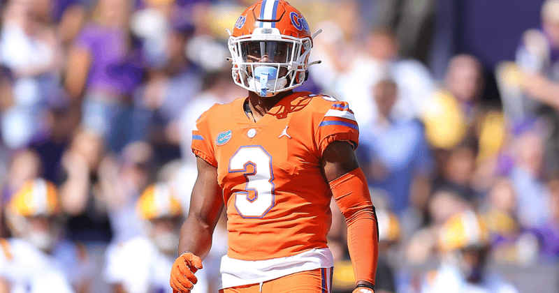 Florida Gators cornerback Jason Marshall lines up against LSU in 2021