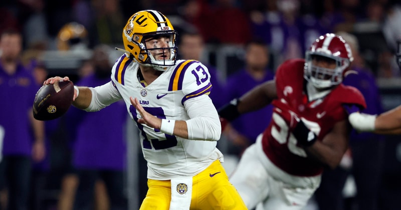 LSU QB Garrett Nussmeier will make his first start vs. Alabama (Photo: Butch Dill-USA TODAY Sports)