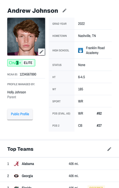 Sample of recruiting profile