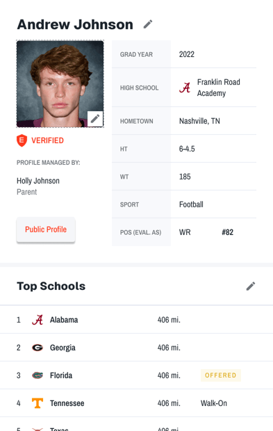 Sample of recruiting profile