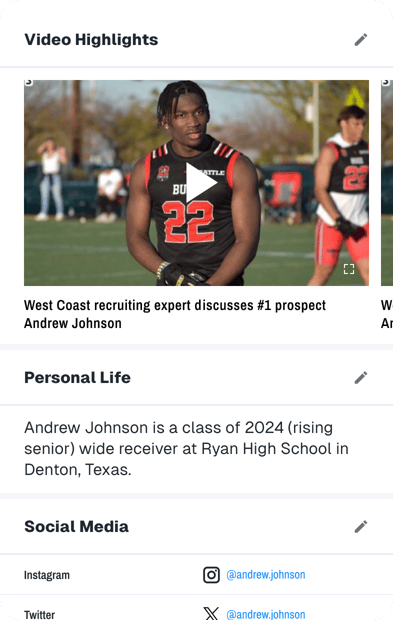 Sample of recruiting profile