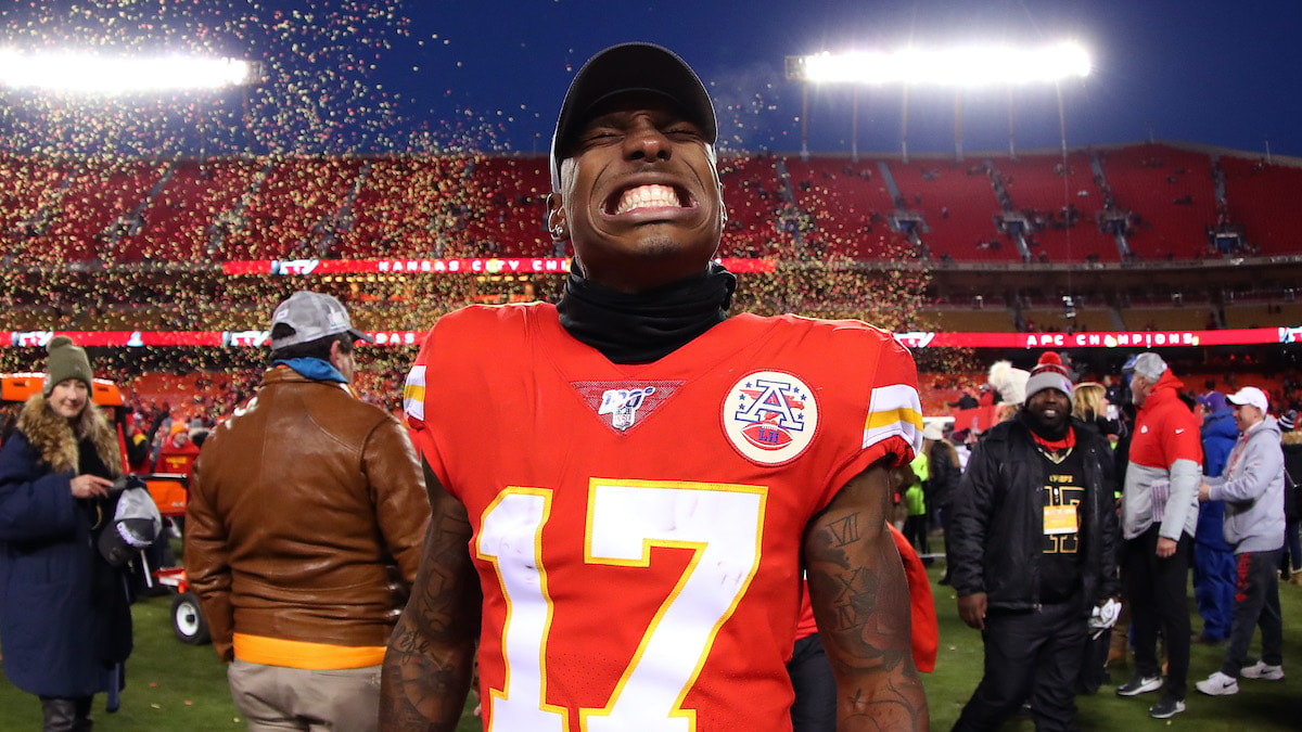 Mecole Hardman 17 Kansas City Chiefs Super Bowl LVII Champions