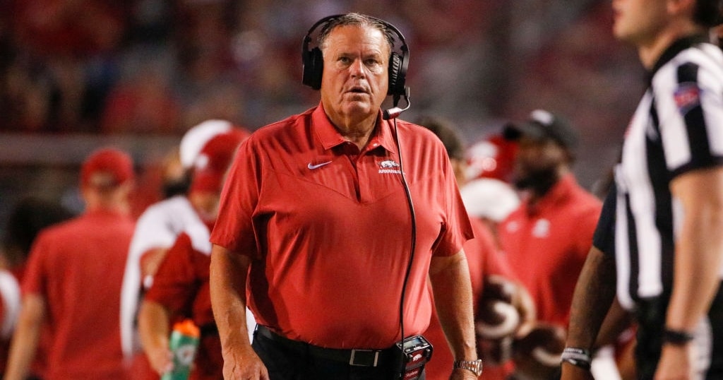 arkansas-head-coach-sam-pittman-gives-his-first-thoughts-on-lsu-ahead-of-game