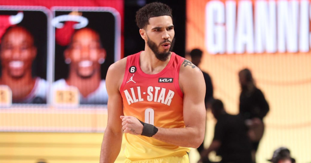 WATCH: Jayson Tatum and Mac Jones share moment on court after Celtics win -  On3