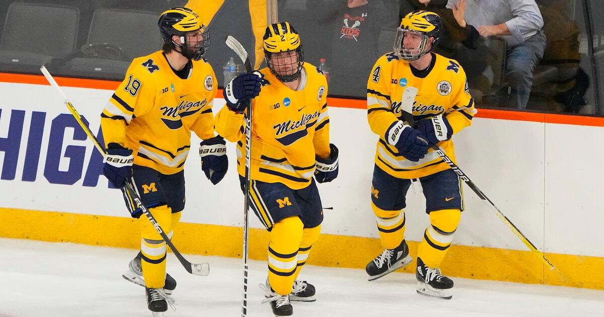 Mackie Samoskevich signed with the Charlotte Checkers, the Florida Panthers’ AHL farm team, April 11, forgoing his remaining two years of NCAA eligibility. He finished his U-M career with 30 goals and 42 assists in 79 games.