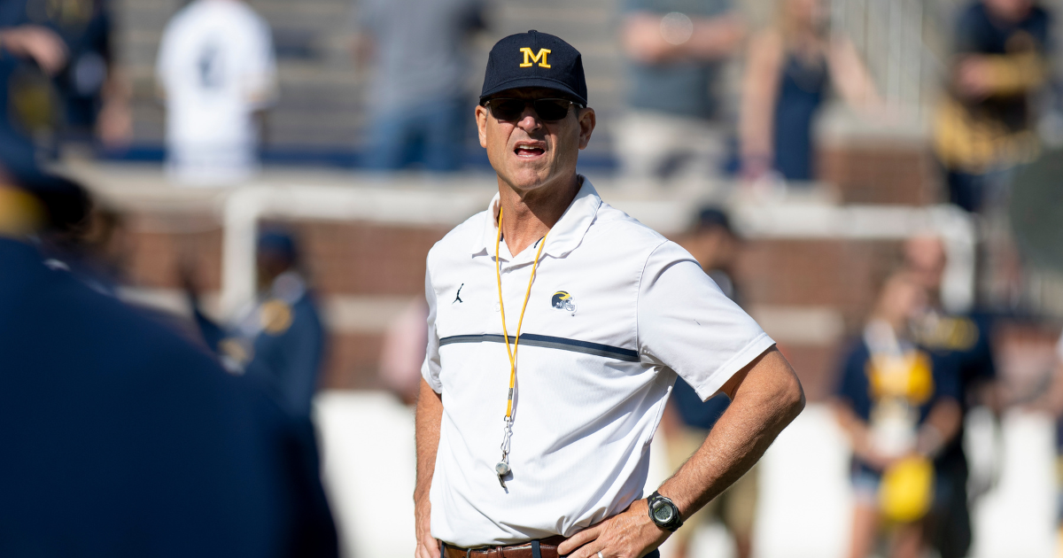 jim-harbaugh-asked-about-possible-suspension-at-big-ten-media-day