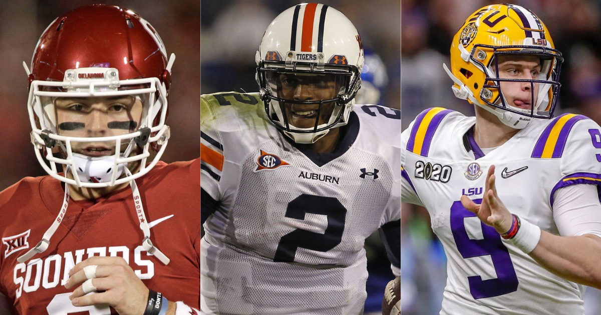Oklahoma QB Baker Mayfield, Auburn QB Cam Newton, LSU QB Joe Burrow