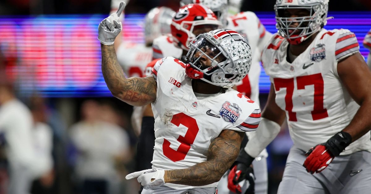 Miyan Williams by Brett Davis-USA TODAY Sports