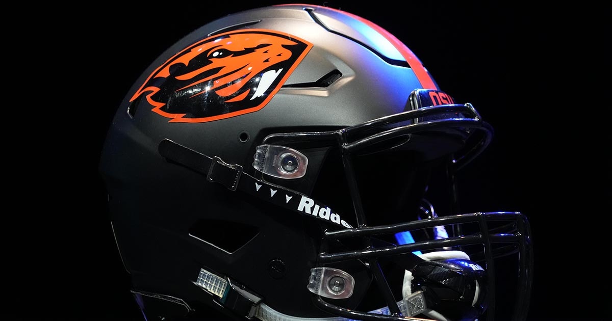 Oregon State logo on a helmet