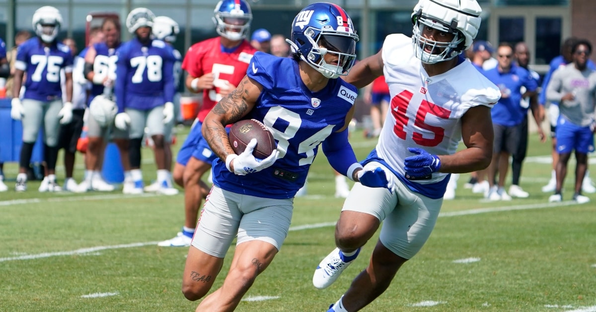 Jalin Hyatt hauls in first NFL touchdown catch for New York Giants