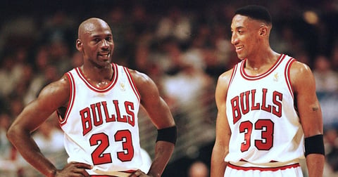 Scottie Pippen, Horace Grant, and Luc Longley preparing to go on 'No Bull' tour to share thoughts on 'The Last Dance' documentary