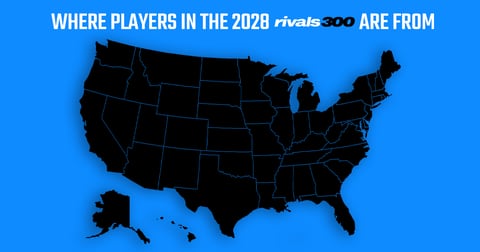 States with the most recruits in the latest 2028 Rivals300 rankings