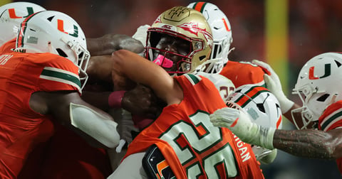 Florida State RB Ousmane Kromah placed in air cast, carted off after nasty injury vs. Miami