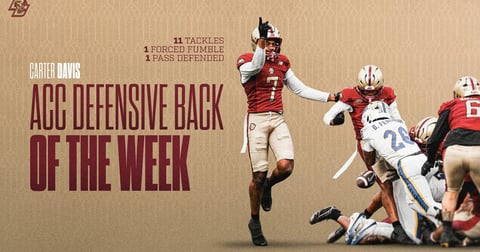 Carter Davis named ACC Defensive Back of the Week